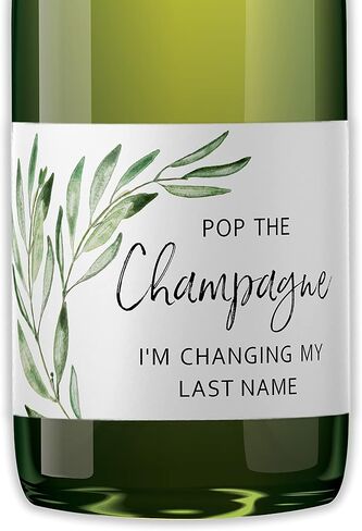 POP the Champagne ملصقات زجاجات الشمبانيا الصغيرة ● مجموعة من 12 ● ملصقات نبيذ صغيرة أنيقة وبسيطة لحفلات توديع العزوبية، ملصقات نبيذ صغيرة لحفلات الزفاف وحفلات الزفاف وحفلات الزفاف وحفلات الزفاف، ملصقات صغيرة للشمبانيا مقاومة للماء M201-LN-12 in Kuwait