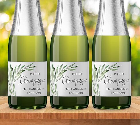 POP the Champagne ملصقات زجاجات الشمبانيا الصغيرة ● مجموعة من 12 ● ملصقات نبيذ صغيرة أنيقة وبسيطة لحفلات توديع العزوبية، ملصقات نبيذ صغيرة لحفلات الزفاف وحفلات الزفاف وحفلات الزفاف وحفلات الزفاف، ملصقات صغيرة للشمبانيا مقاومة للماء M201-LN-12 in Kuwait