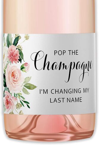 POP the Champagne ملصقات زجاجات الشمبانيا الصغيرة ● مجموعة من 12 ● ملصقات نبيذ صغيرة أنيقة وبسيطة لحفلات توديع العزوبية، ملصقات نبيذ صغيرة لحفلات الزفاف وحفلات الزفاف وحفلات الزفاف وحفلات الزفاف، ملصقات صغيرة للشمبانيا مقاومة للماء M201-LN-12 in Kuwait