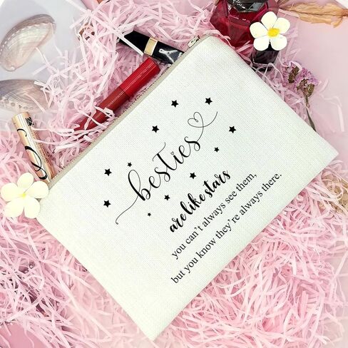 حقيبة مكياج Sisters Are Like Stars لهدايا عيد ميلاد الأخت، حقيبة مستحضرات التجميل أفضل هدية للأصدقاء للأخوات الصغيرات الكبيرات in Kuwait