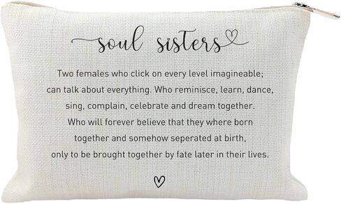 حقيبة مكياج Sisters Are Like Stars لهدايا عيد ميلاد الأخت، حقيبة مستحضرات التجميل أفضل هدية للأصدقاء للأخوات الصغيرات الكبيرات in Kuwait