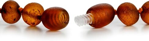 قلادة Amber Guru Baltic Amber للنساء والرجال (أصيلة ومعتمدة) - 21.7 بوصة، كونياك (مصقول) - مجوهرات عنبر للجنسين للبالغين - قلادة من خرز العنبر in Kuwait