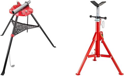 Mophorn 460-6 Tripod Pipe Chain Vise 1/8"-6" Capacity,Pipe Stand Portable Foldable Steel Legs,Pipe Stands w/Tool Tray, Tripod Stand Chain Vise Ideal for a Variety of Pipe Materials in Saudi Arabia