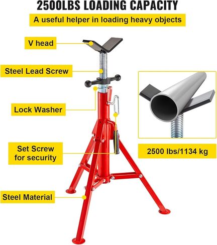 Mophorn 460-6 Tripod Pipe Chain Vise 1/8"-6" Capacity,Pipe Stand Portable Foldable Steel Legs,Pipe Stands w/Tool Tray, Tripod Stand Chain Vise Ideal for a Variety of Pipe Materials in Saudi Arabia