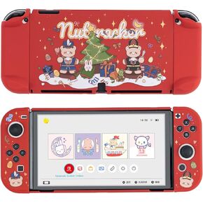 GeekShare Protective Case Slim Cover Case Compatible with Nintendo Switch and Joy-Con - Shock-Absorption and Anti-Scratch - Christmas Doll