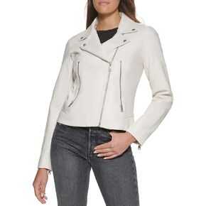 Levi's Women's Faux Leather Legacy Classic Asymmetrical Motorcycle Jacket (Standard & Plus Sizes), Pompeian RED, Large