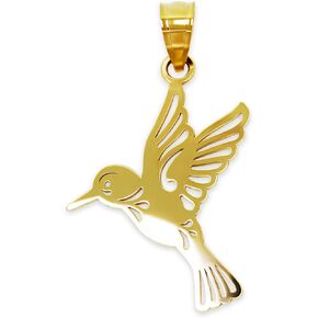 Charm America - Gold Hummingbird Charm - 10 Karat Solid Gold