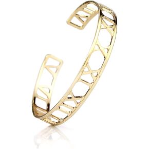 POMINA Boho Fashion Bangle Gold Cuff Bracelet Geometric Shape Tension Bangle Hammered Metal Bracelet for Women Teen