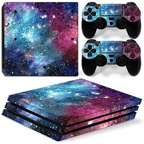 ملصق ديكال من الفينيل PS4 PRO لجهاز بلاي ستيشن 4 برو دوال شوك 2 وحدة تحكم - جمجمة لهب زرقاء
