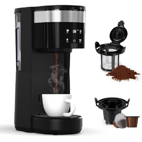 HEYNEMO Single Serve Coffee Maker K Cup with 1000W Fast Brew, Black