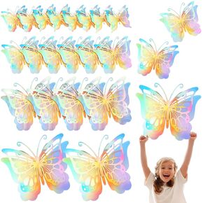 Kigeli 20 Pcs Butterfly Party Decorations Large Butterfly 3D Butterfly Centerpieces Gold Butterfly Wall Decor Paper Butterfly Cutouts Butterfly Prop for Baby Shower Wedding Party Bedroom Girl, 4 Sizes