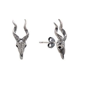 925 Sterling Silver Creepy Hummingbird Skull Earrings Bird Studs for Women