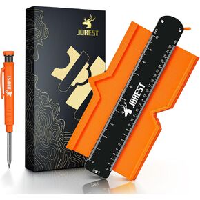 JOREST Connectable Contour Gauge (10+5 Inch), Profile Duplicator with Lock, Gifts for Man Father Husband Carpenter Masonry DIY Enthusiast, Outline Marking Tool for Woodworking Floor/Carpet/Tile Laying
