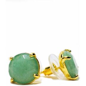 Real Natural Stones Lapis Lazuli Earrings Round Faceted Stud Earrings Gold-filled Genuine Gemstone - USA HANDMADE in Kuwait