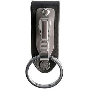 Saim Stainless Steel Keyring Design Faux Leather Belt Loop Key Chain