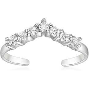Lavari Jewelers Cubic Zirconia Adjustable Toe Ring in 10k Yellow Gold 4 MM Wide