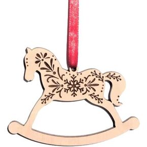 Rocking Horse Christmas Ornament Scandinavian Design - Maple Christmas Ornament for Babies - Baby's First Christmas Ornament (2023)