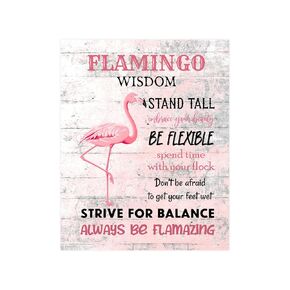 "Flamingo Wisdom" Funny Quotes Wall Sign -8 x 10" Inspirational Pink Flamingos Art Print -Ready to Frame. Motivational Decor for Home-Office-Desk-School. Fun Gift! Great Life Lessons for All!