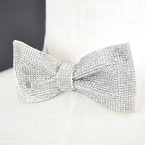 Crystal Rhinestones Pre-tied Bow Ties for men women | Formal Bowties with Adjustable Length | CK Bow (Green AB) in Kuwait