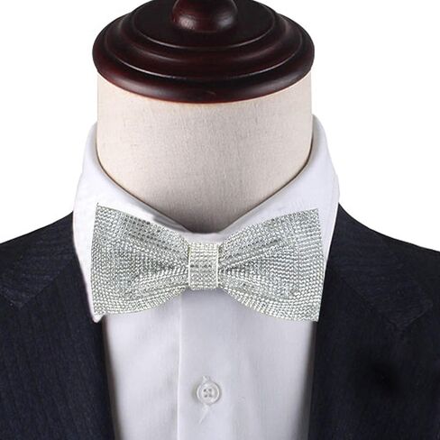Crystal Rhinestones Pre-tied Bow Ties for men women | Formal Bowties with Adjustable Length | CK Bow (Green AB) in Kuwait