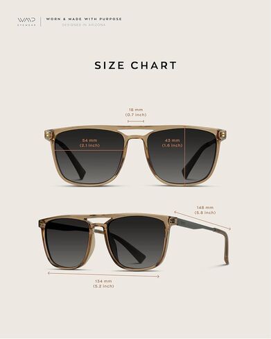 WearMe Pro Premium Polarized Double Bar Sunglasses for Men and Women UVA and UVB in Kuwait