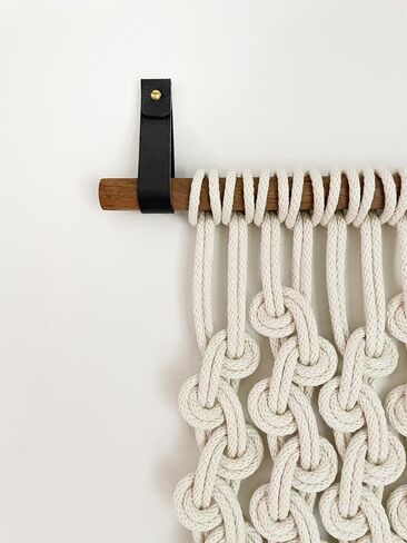 KEYAIIRA - Medium Natural Leather Wall Hook, wall hanging strap towel hook for wall leather loop strap for scarf storage boat paddle holder minimal towel bar rack storage in Saudi Arabia