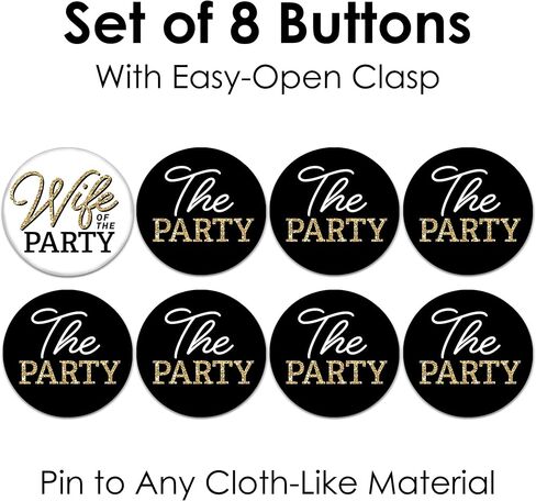 Big Dot of Happiness Vino Before Vows - 3 inch Winery Bridal Shower or Bachelorette Party Badge - Pinback Buttons - Set of 8 in Kuwait