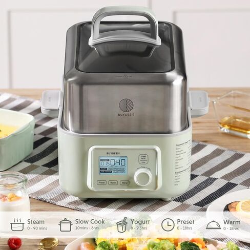 BUYDEEM A501 Stackable Double Tier for Electric Food Steamer, with 18/8 Stainless Steel Tray & Handles, Suitable for G563 One-Touch Vegetable Food Steamer, 11 * 4 Inch in Saudi Arabia