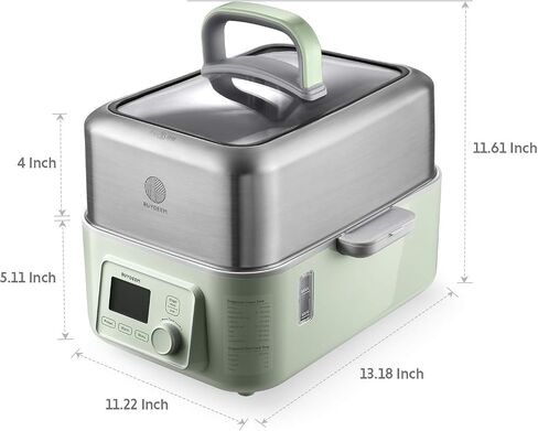 BUYDEEM A501 Stackable Double Tier for Electric Food Steamer, with 18/8 Stainless Steel Tray & Handles, Suitable for G563 One-Touch Vegetable Food Steamer, 11 * 4 Inch in Saudi Arabia