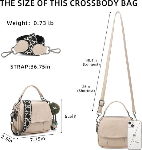 Crossbody Bags for Women Small Leather Purses for Ladies Shoulder Bag with Detachable Straps in Kuwait