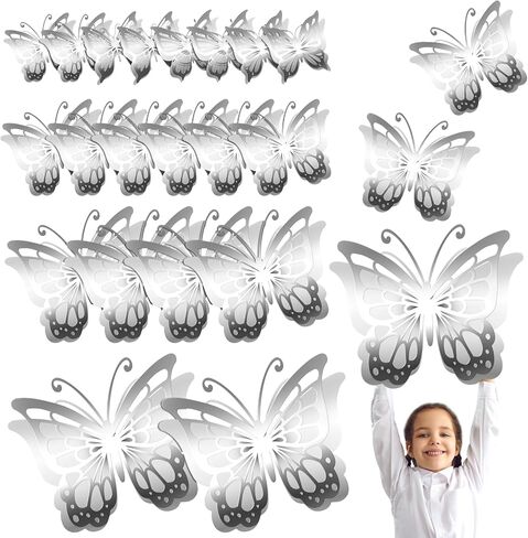 Kigeli 20 Pcs Butterfly Party Decorations Large Butterfly 3D Butterfly Centerpieces Gold Butterfly Wall Decor Paper Butterfly Cutouts Butterfly Prop for Baby Shower Wedding Party Bedroom Girl, 4 Sizes in Saudi Arabia