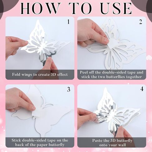 Kigeli 20 Pcs Butterfly Party Decorations Large Butterfly 3D Butterfly Centerpieces Gold Butterfly Wall Decor Paper Butterfly Cutouts Butterfly Prop for Baby Shower Wedding Party Bedroom Girl, 4 Sizes in Saudi Arabia