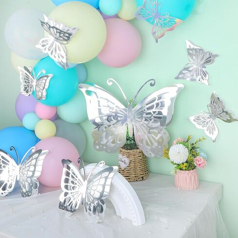 Kigeli 20 Pcs Butterfly Party Decorations Large Butterfly 3D Butterfly Centerpieces Gold Butterfly Wall Decor Paper Butterfly Cutouts Butterfly Prop for Baby Shower Wedding Party Bedroom Girl, 4 Sizes in Saudi Arabia