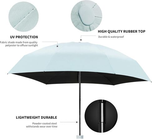Dlin Small Mini Travel Sun Umbrella for Purse With Case, Compact UV Umbrella Protection, Lightweight & Portable parasol, Outdoor Sun&Rain Umbrellas for Women and Girls in Saudi Arabia