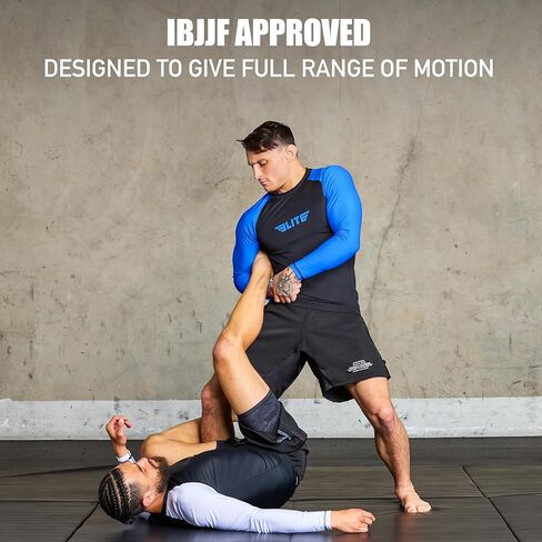 Elite Sports Men's Jiu Jitsu BJJ Rash Guard, Long Full Sleeve Compression Shirt for Sports Nogi Training, IBJJF Rank Color in Saudi Arabia
