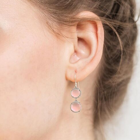 Recycled Antique Black Depression Glass and Sterling Silver Double Take Earrings in Kuwait
