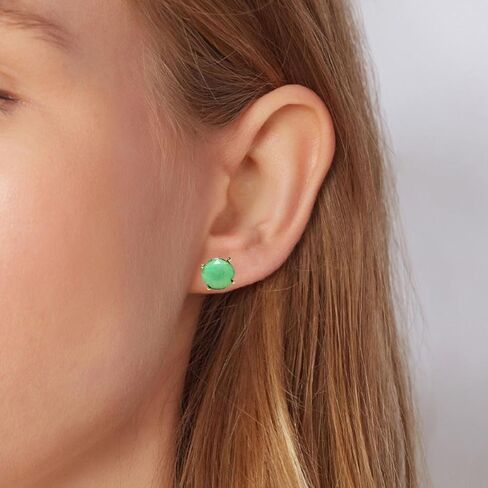 Real Natural Stones Lapis Lazuli Earrings Round Faceted Stud Earrings Gold-filled Genuine Gemstone - USA HANDMADE in Kuwait