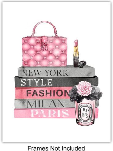 Designer Handbags, Shoes, Perfume Wall Art - Glam Wall Decor - High Fashion Artwork Pictures, Prints Posters Set - Luxury Couture for Women, Teens Room, Girls Bedroom - 4-8x10 Unframed prints in Kuwait