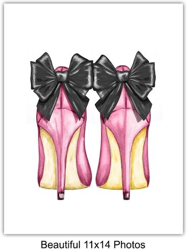 Designer Handbags, Shoes, Perfume Wall Art - Glam Wall Decor - High Fashion Artwork Pictures, Prints Posters Set - Luxury Couture for Women, Teens Room, Girls Bedroom - 4-8x10 Unframed prints in Kuwait
