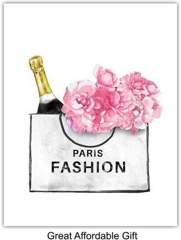 Designer Handbags, Shoes, Perfume Wall Art - Glam Wall Decor - High Fashion Artwork Pictures, Prints Posters Set - Luxury Couture for Women, Teens Room, Girls Bedroom - 4-8x10 Unframed prints in Kuwait