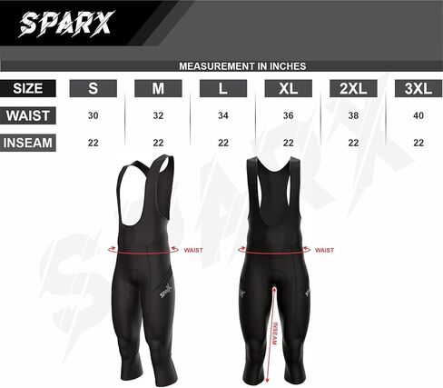 مريلة ضيقة للرجال من Sparx Elite Super Roubaix لركوب الدراجات الحرارية 3/4 مريلة مبطنة من Coolmax in Kuwait
