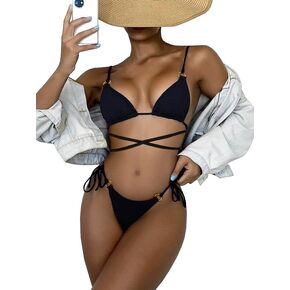 SuMuaSet Sexy Bikini Set for Women Thong Hater String Cheeky Two Piece Swimsuite Bathing Swimwear