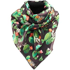 M&F Western Wild Rag Silk Cactus Print Black One Size