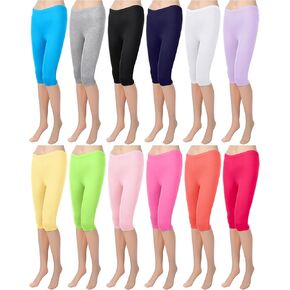 Syhood 12 Pieces Girls Capri Leggings Kids Crop Summer Leggings Cropped Toddler Leggings for School Wearing, 12 Colors in Saudi Arabia