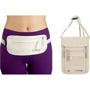 Ultimate RFID Travel Security Bundle - Hidden Money Belt and Sleek Neck Wallet for Men and Women - RFID Blocking Passport Holders and Secure Travel Wallets.
