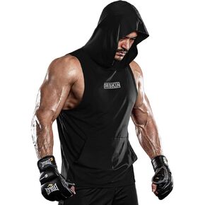 DRSKIN 2 or 1 Pack Men's Hooded Tank Tops Bodybuilding Muscle Cut Off T Shirt Sleeveless Gym Training Hoodies Workout Dry