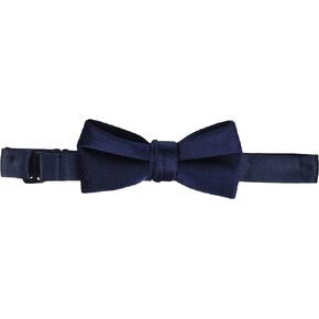 Isaac Mizrahi boys Isaac Mizrahi Boy's Solid Velvet Bowtie Necktie, Navy, 4 US