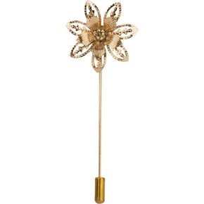 Knighthood Classic Golden Flower Lapel Pin Badge Coat Suit Collar Accessories Brooch for Men