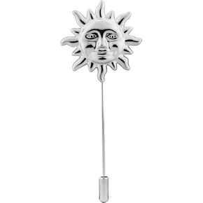 Knighthood Exclusive Silver Sun Lapel Pin/Shirt Stud Brooch Silver