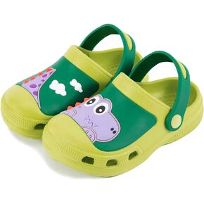 JACKSHIBO Toddler Little Kids Clogs Boys Girls Dinosaur Water Pool Beach Garden Sandals